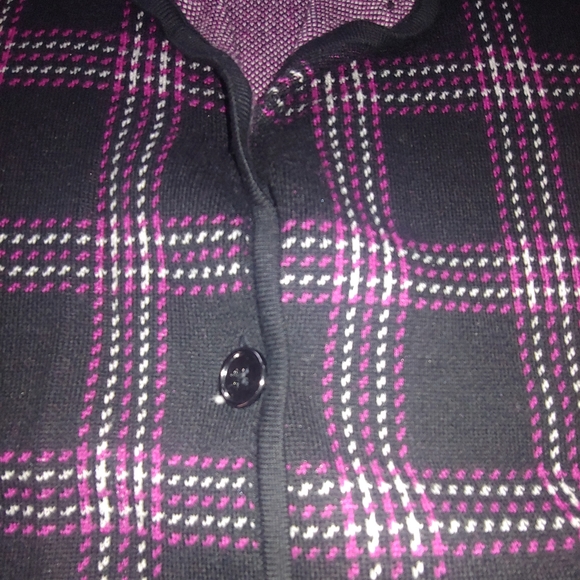 NWOT Jones New York Signature Black & Purple Plain Sweater Jacket – Size XL - Picture 6 of 9